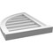 Ekena Millwork Quarter Round Top Left Surface Mount PVC Gable Vent w/ 2"W x 2"P Brickmould Sill Frame, 16"W x 22"H GVPQL16X2203SN - alternate 4